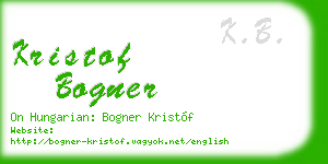 kristof bogner business card